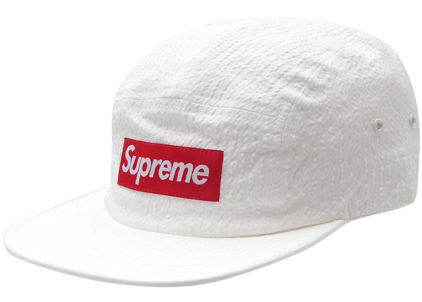 Supreme Tonal Seersucker Camp Cap White