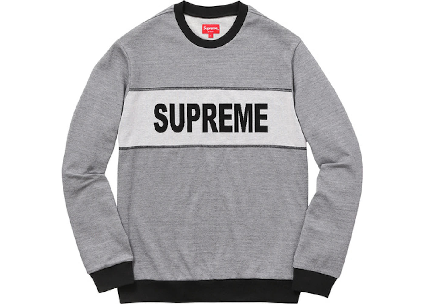 Supreme Tonal Stripe Logo Crewneck Black