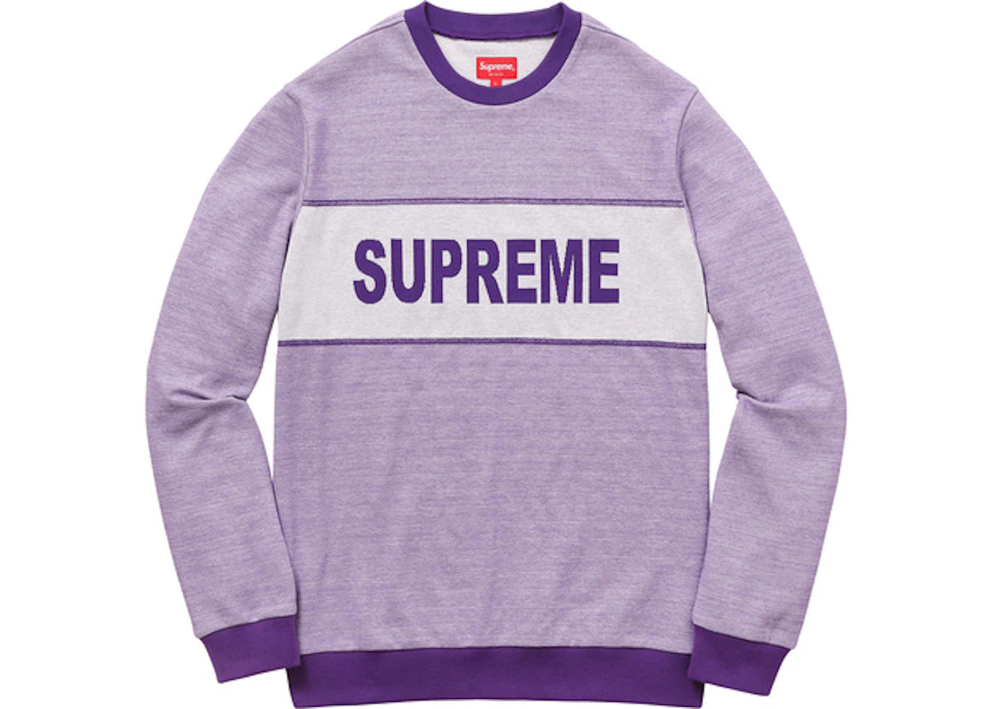 Supreme Tonal Stripe Logo Crewneck Purple