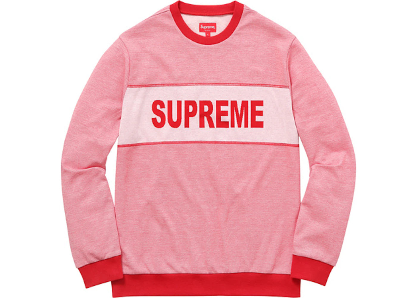 Supreme Tonal Stripe Logo Crewneck Red