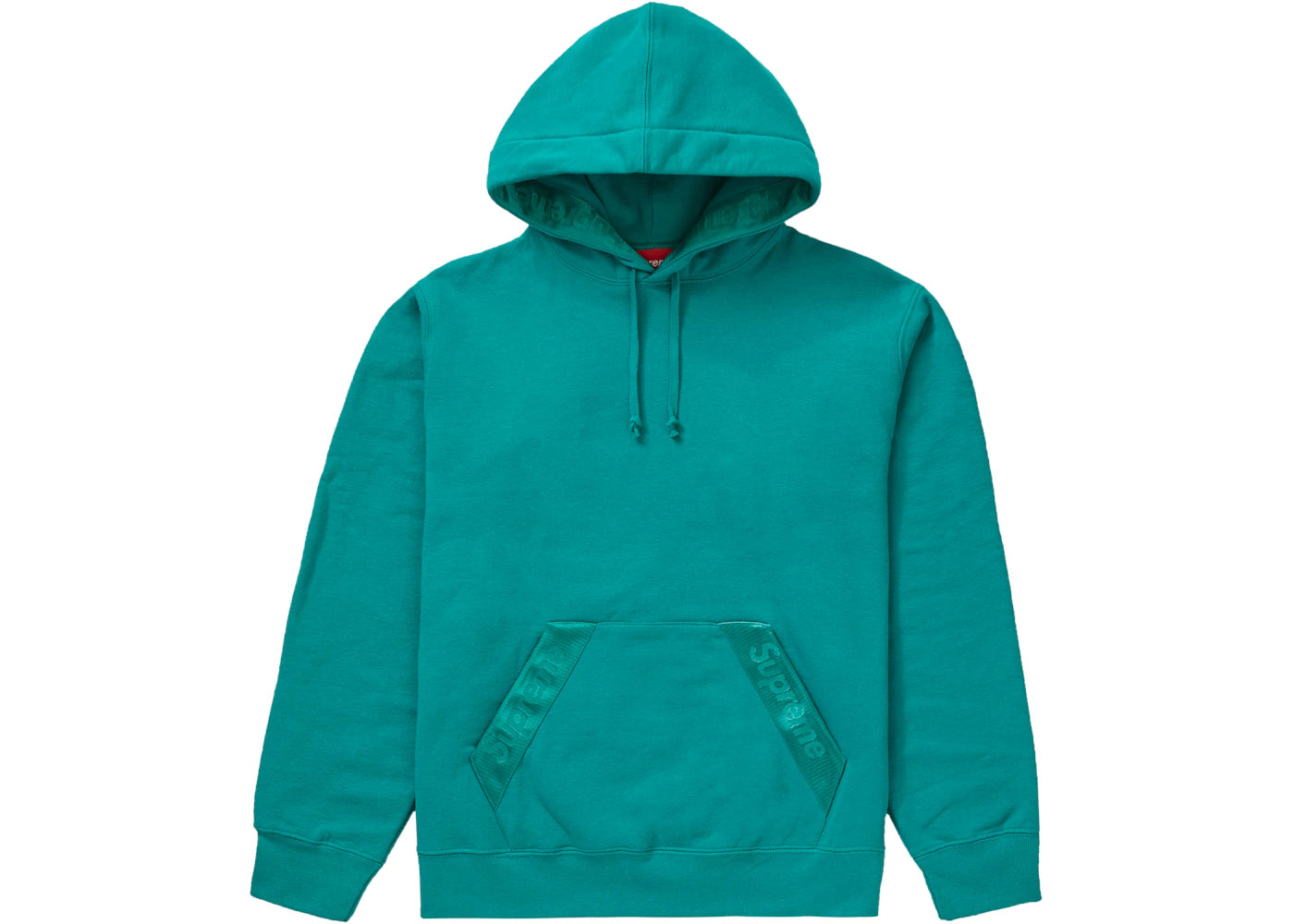 Supreme Tonal Webbing Hooded Sweatshirt Dark Aqua
