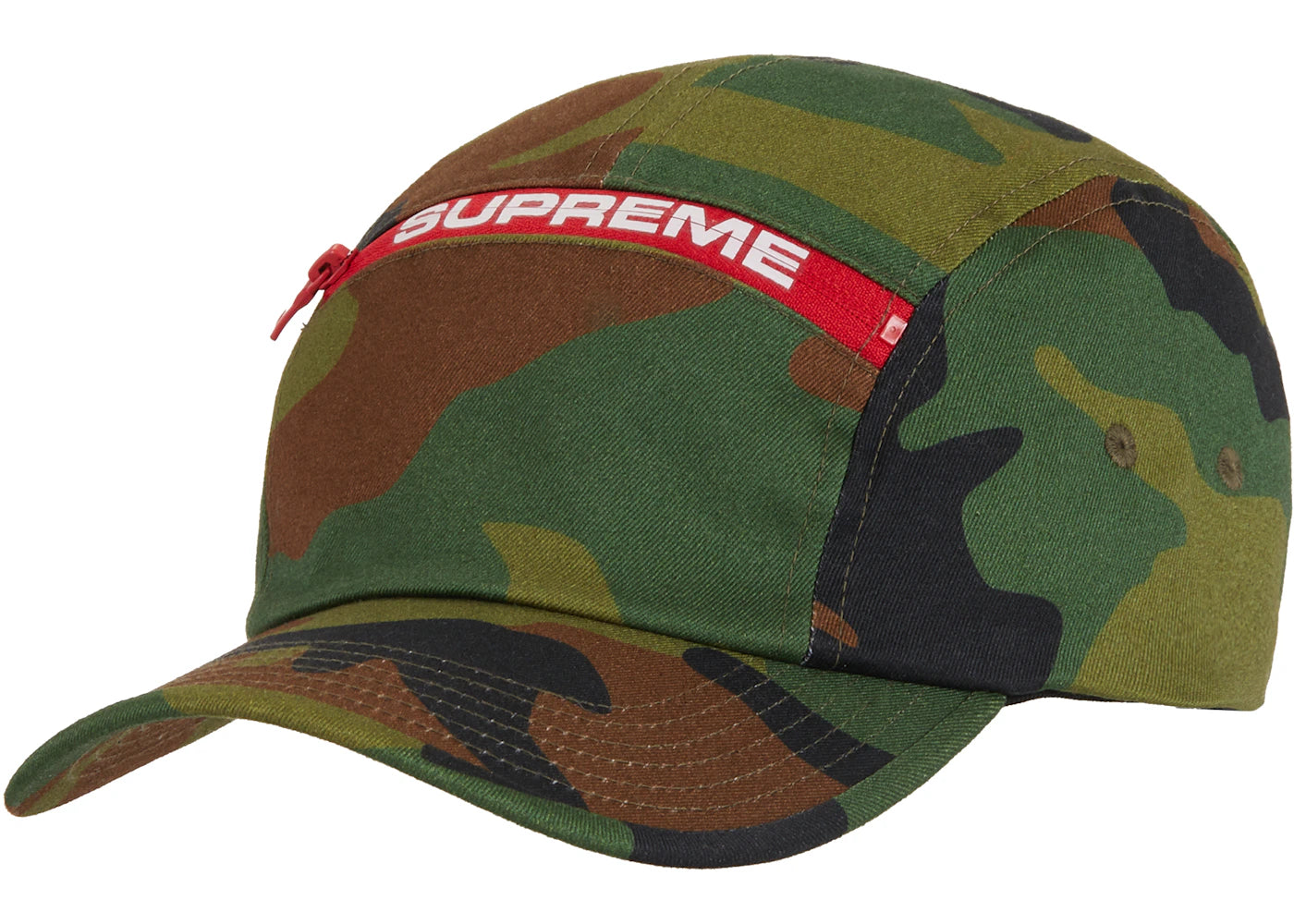 Supreme Top Zip Camp Cap Woodland Camo