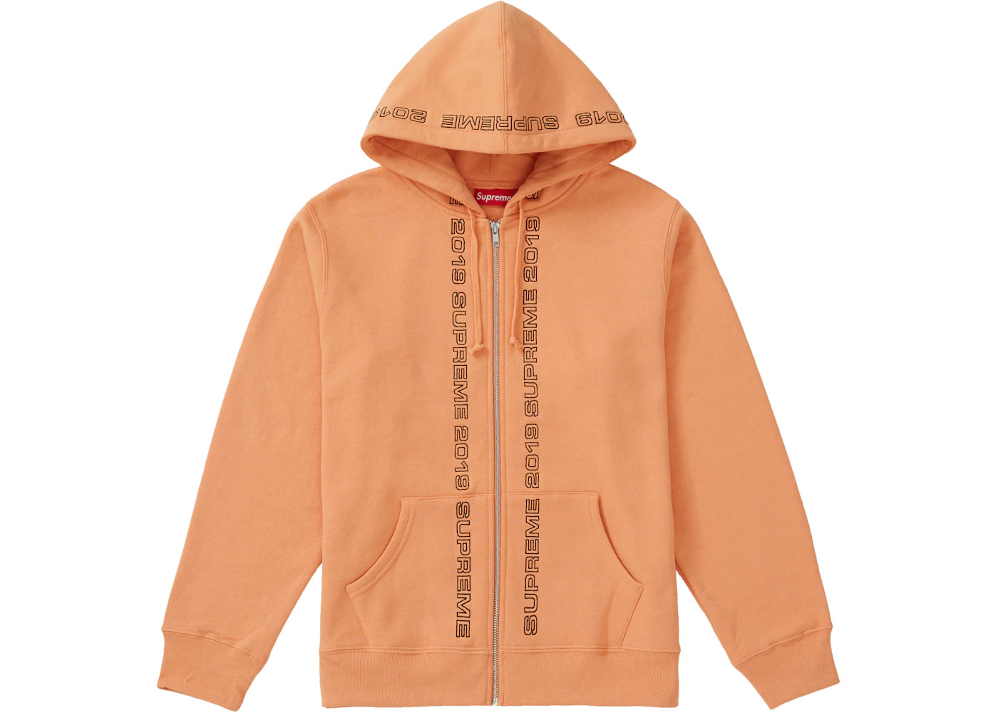 Supreme Topline Zip Up Sweatshirt Pale Orange