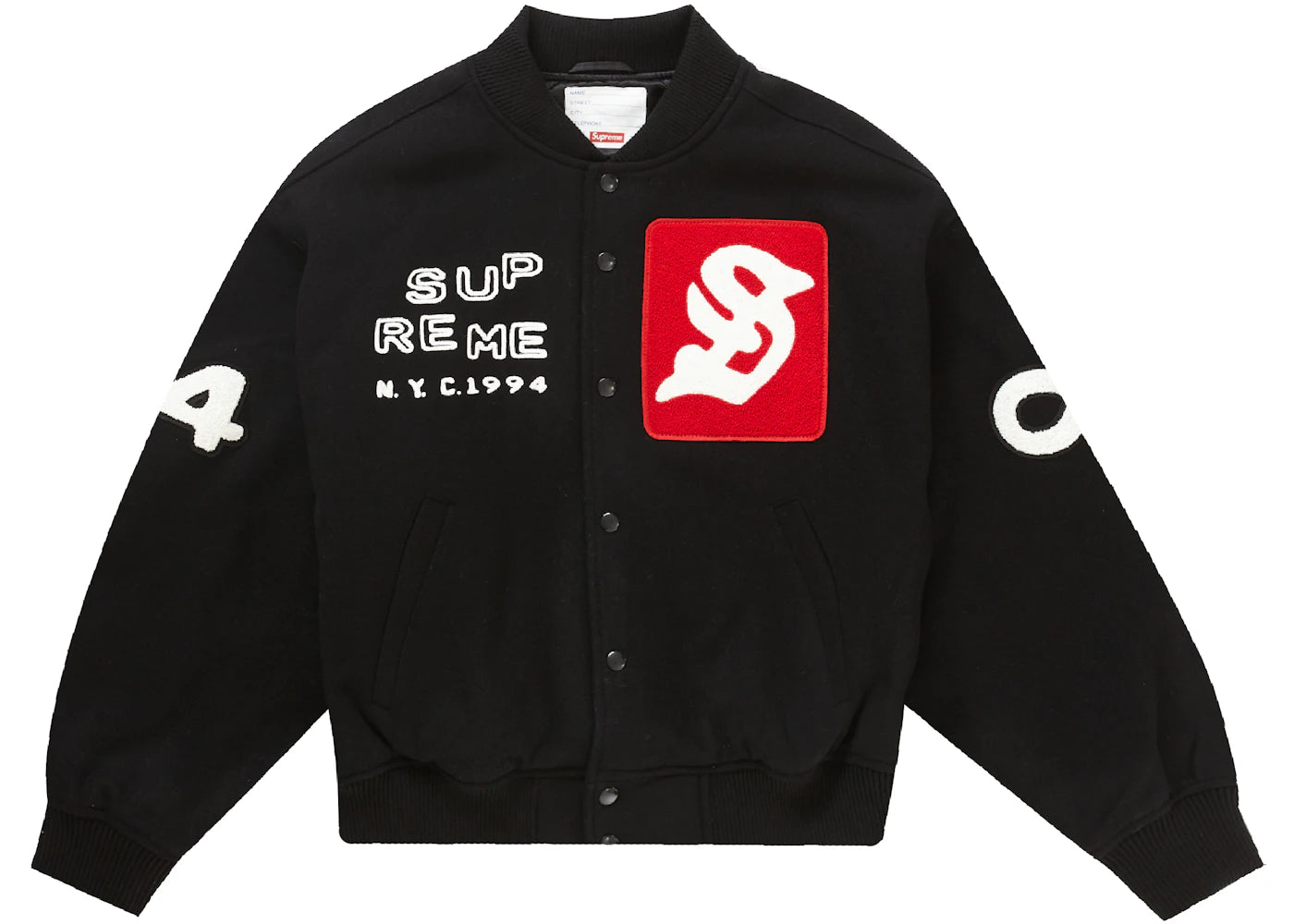 Supreme Tourist Varsity Jacket Black