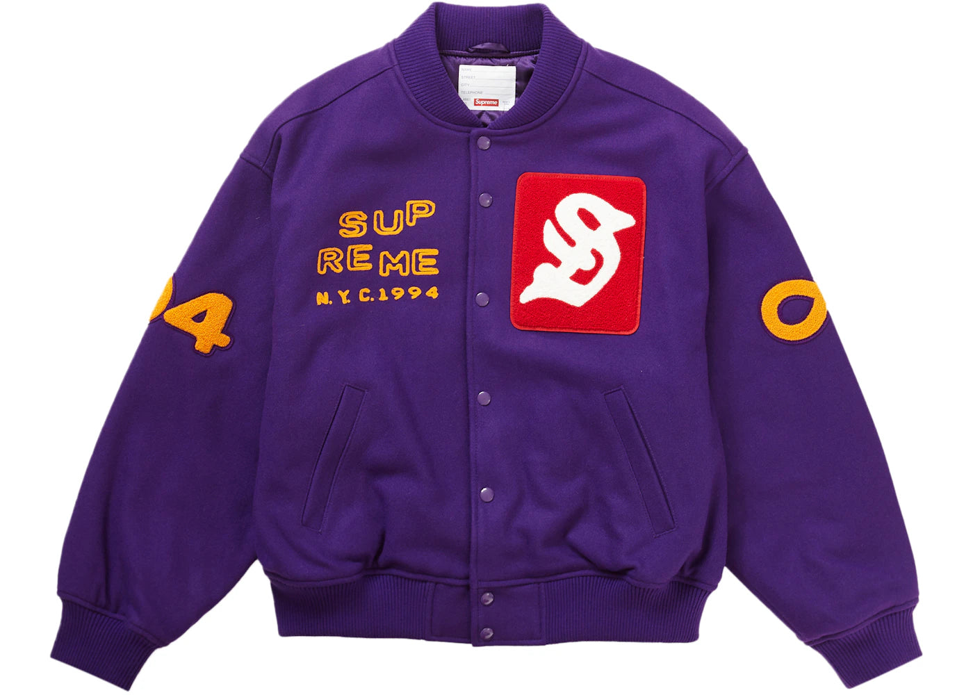 Supreme Tourist Varsity Jacket Purple