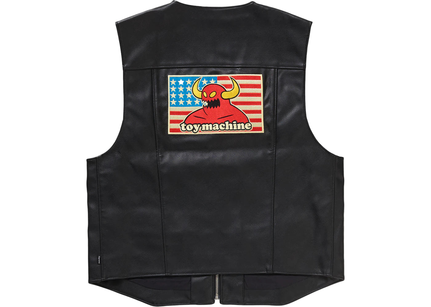 Supreme Toy Machine Faux Leather Vest Black