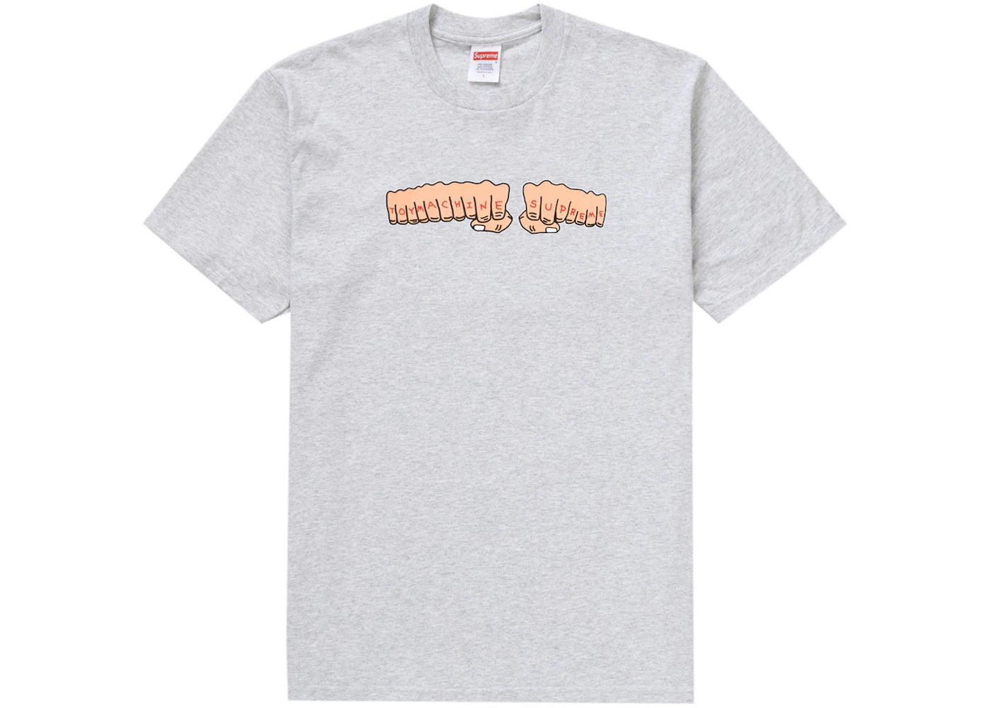 Supreme Toy Machine Fist Tee Ash Grey