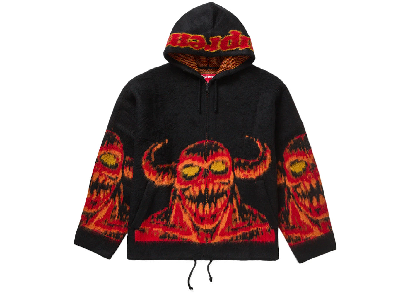 Supreme Toy Machine Zip Up Hooded Sweater Black