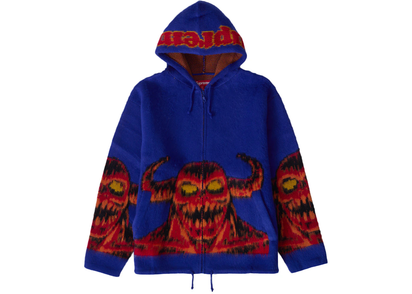 Supreme Toy Machine Zip Up Hooded Sweater Blue