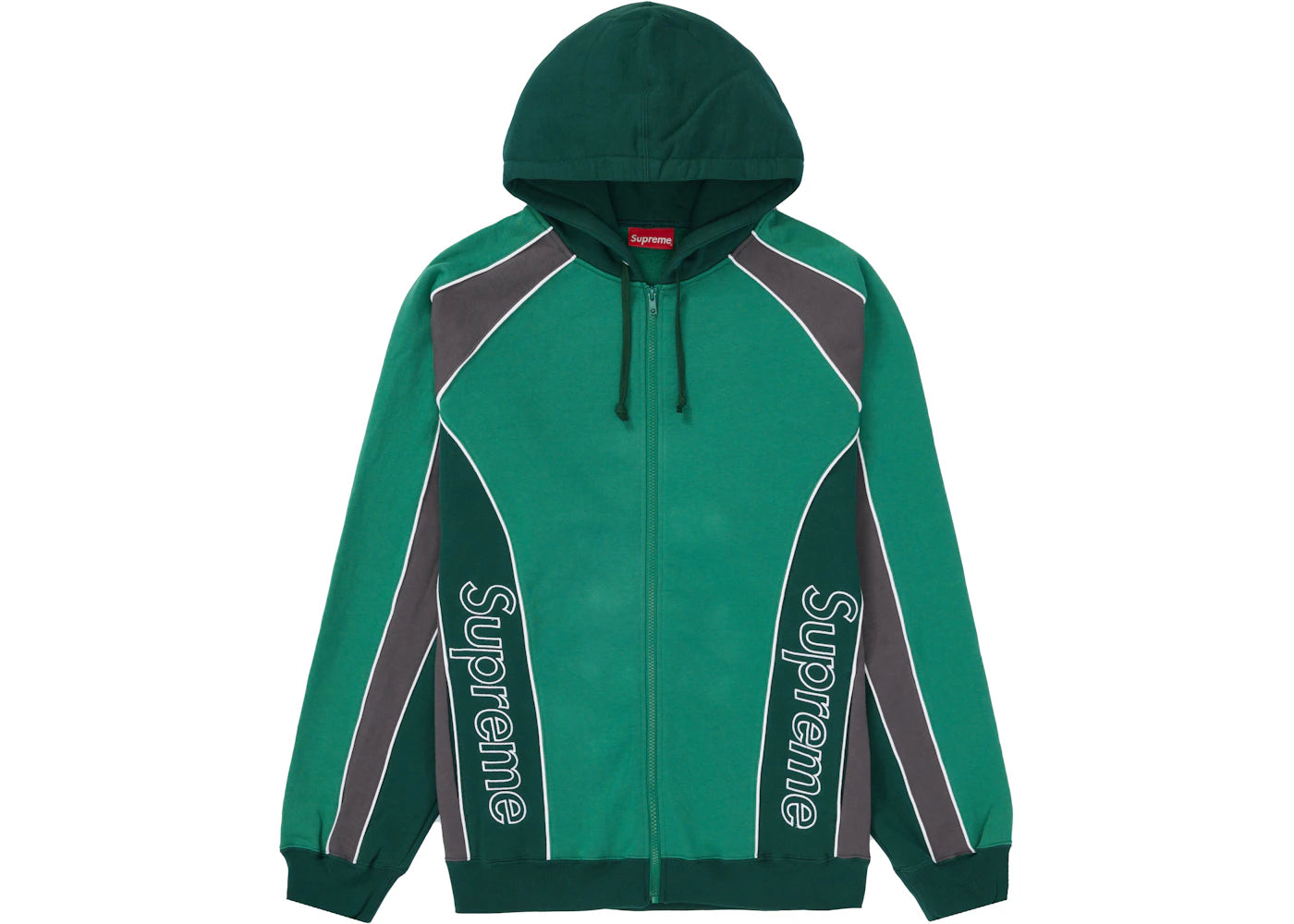Supreme Track Paneled Zip Up Hooded Sweatshirt Light Pine