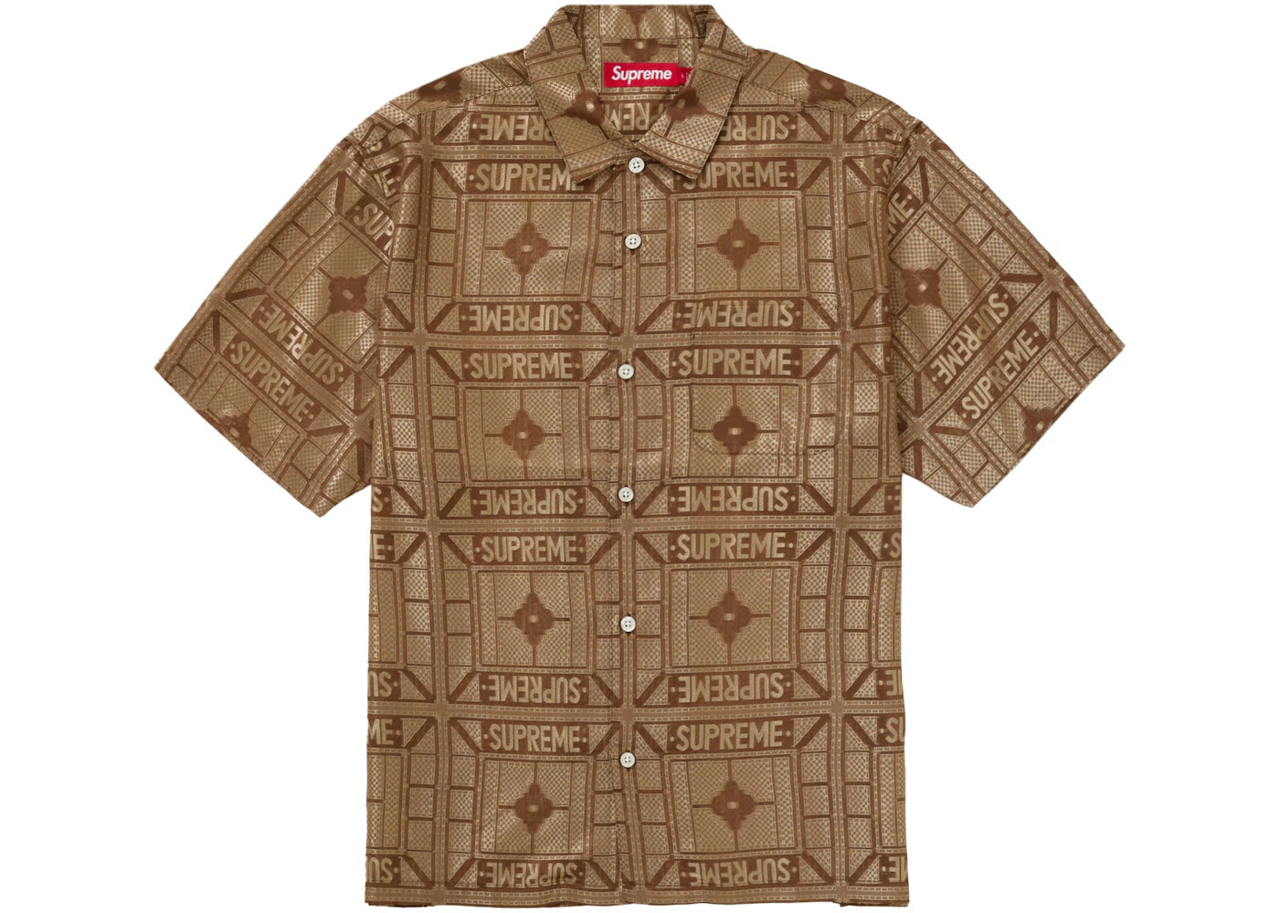 Supreme Tray Jacquard S/S Shirt Tan