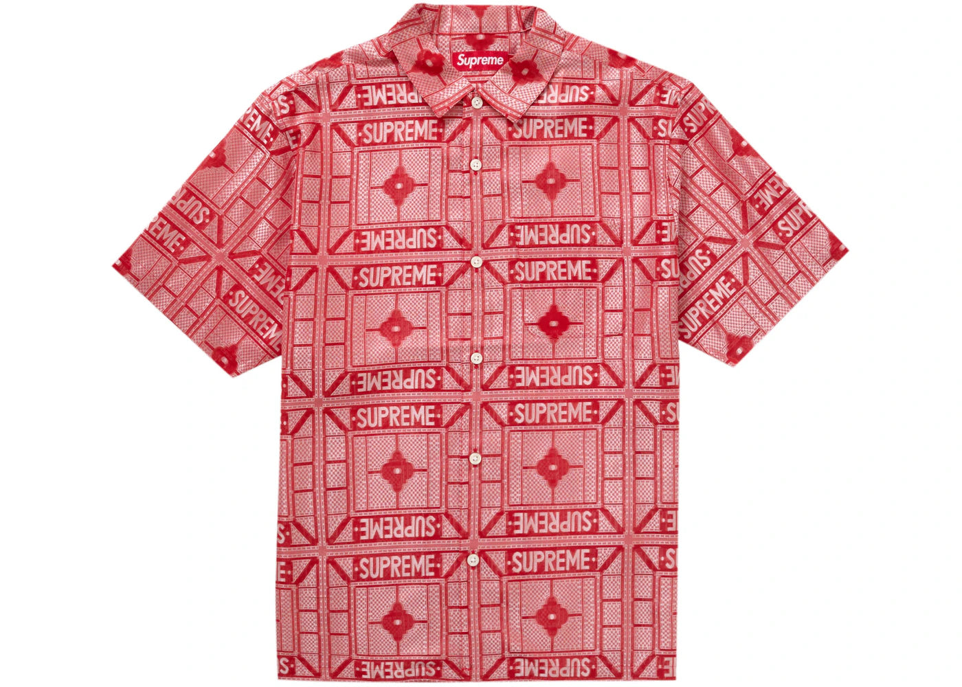 Supreme Tray Jacquard S/S Shirt Red