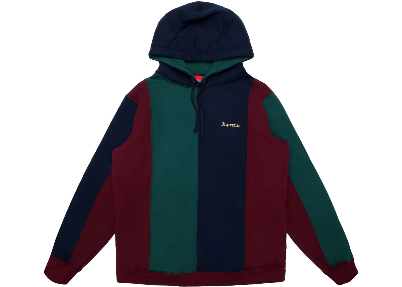 Supreme Tricolor Hooded Sweatshirt Burgundy