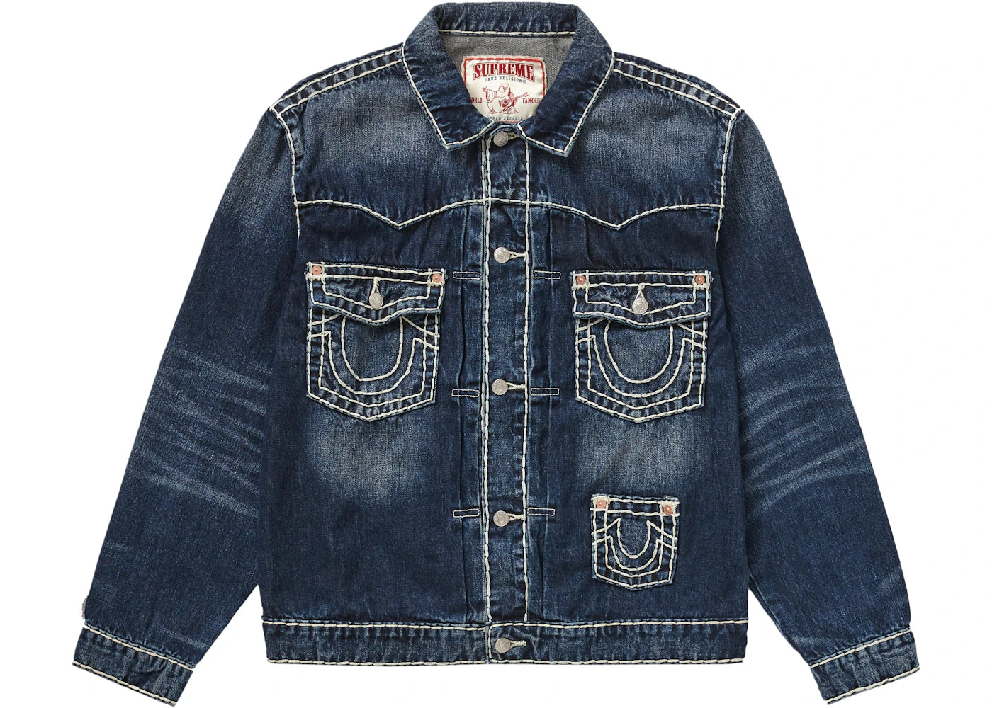 Supreme True Religion Denim Trucker Jacket Washed Blue