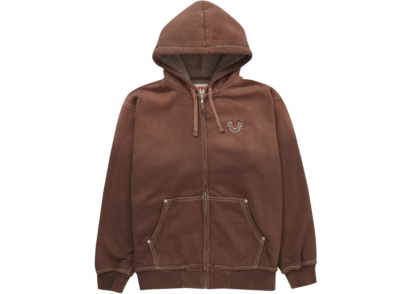 Supreme True Religion Zip Up Hooded Sweatshirt (FW22) Brown