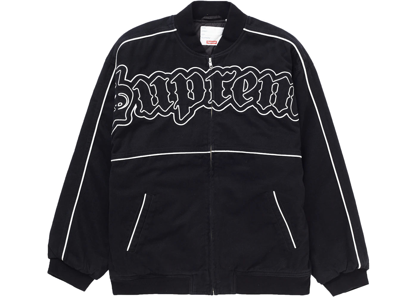 Supreme Twill Old English Varsity Jacket Black