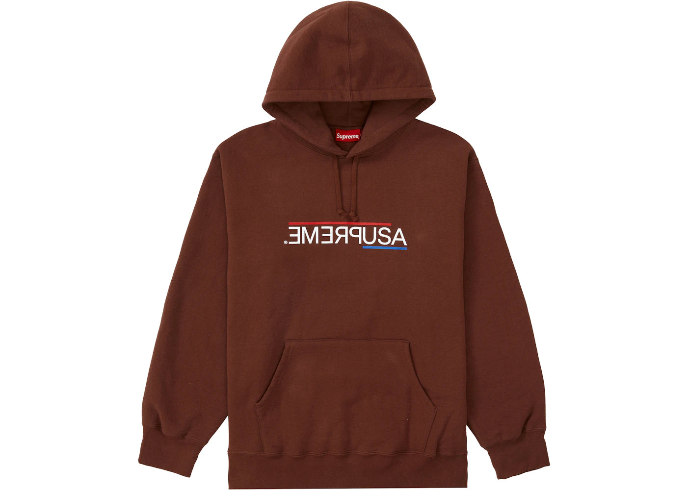 Supreme USA Hooded Sweatshirt Dark Brown