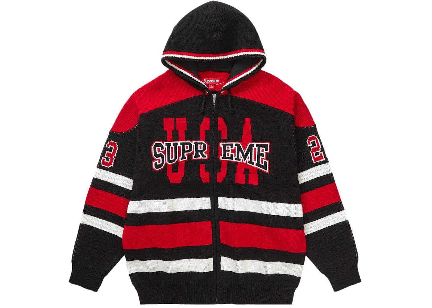 Supreme USA Zip Up Hooded Sweater Black