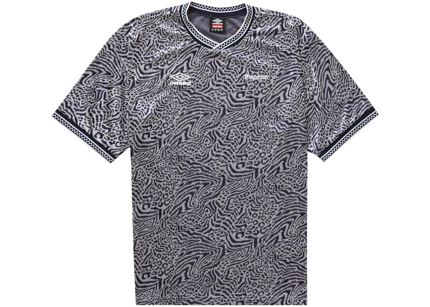 Supreme Umbro Jacquard Animal Print Soccer Jersey Navy