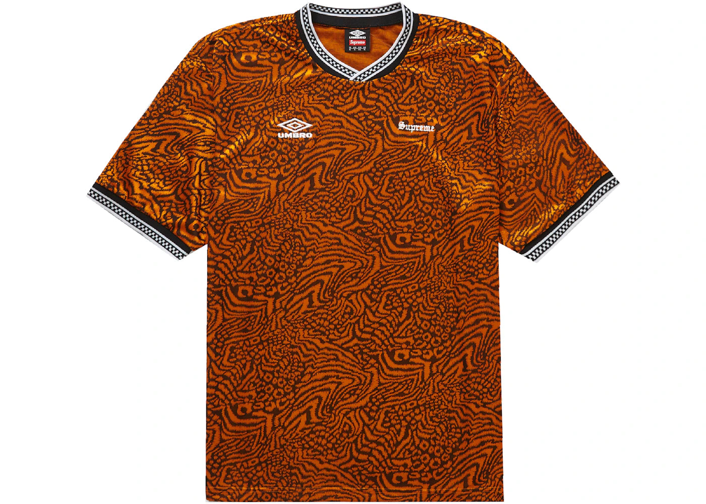 Supreme Umbro Jacquard Animal Print Soccer Jersey Orange