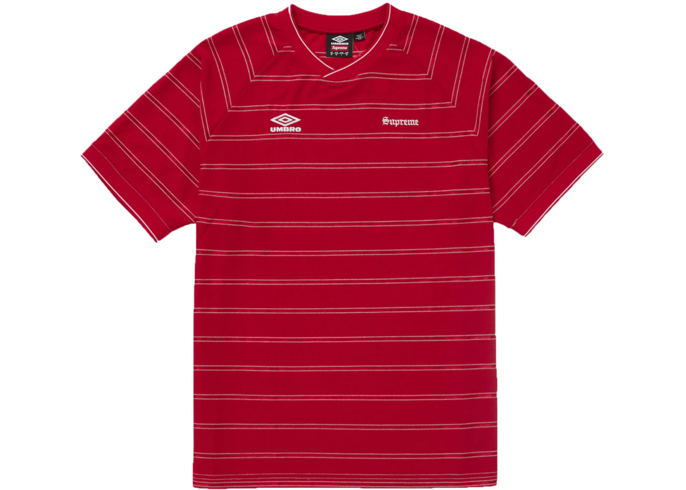 Supreme Umbro Stripe Soccer Jersey Red