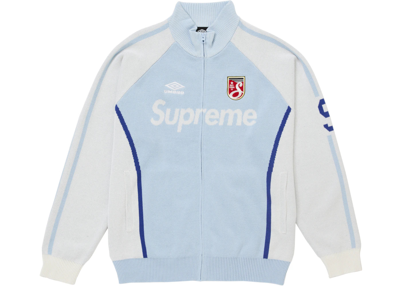 Supreme Umbro Zip Up Sweater Light Blue