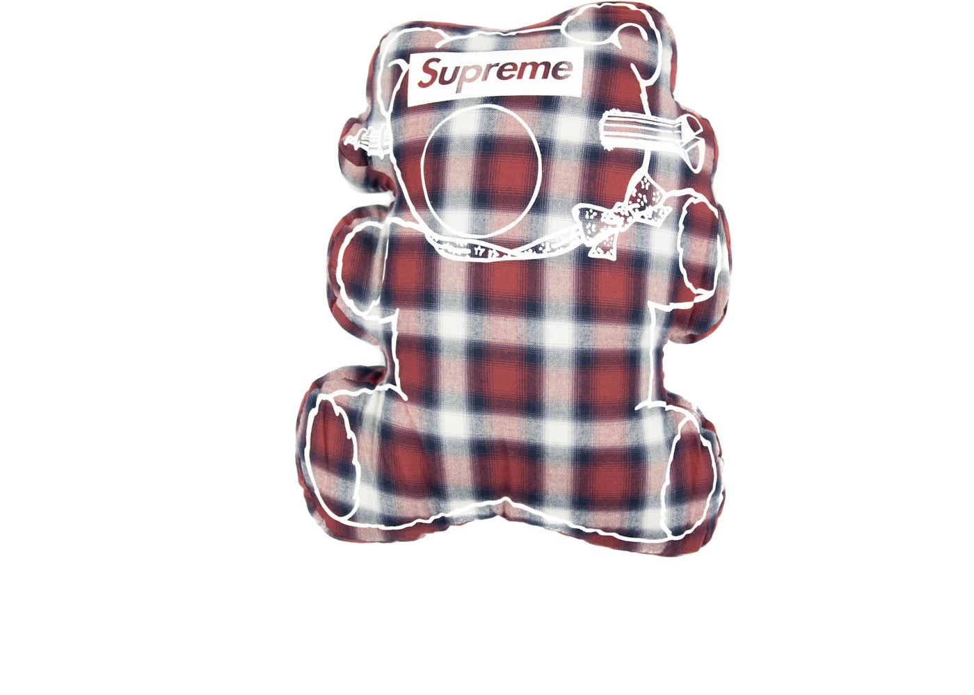 Supreme Undercover Bear Pillow Plaid