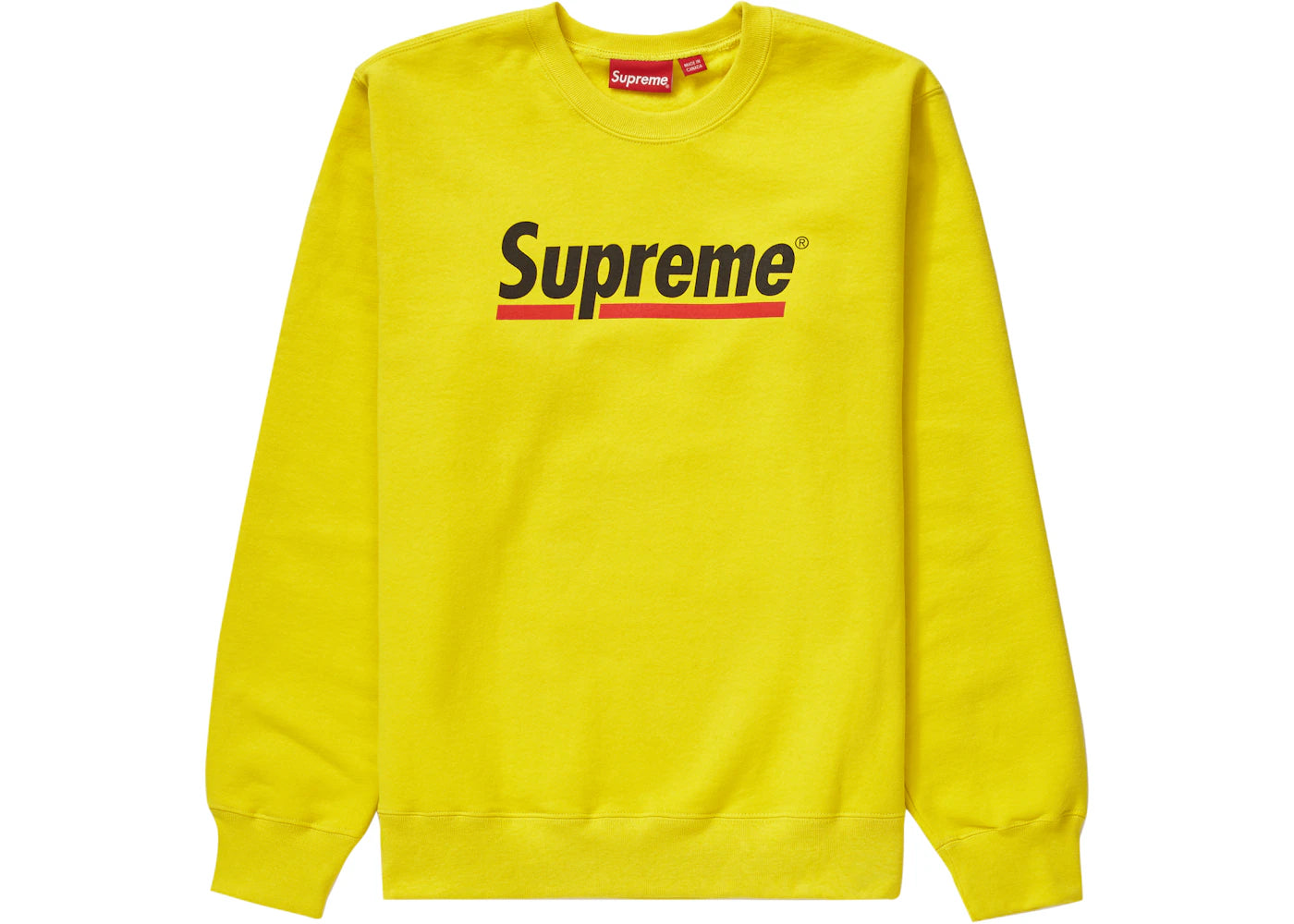 Supreme Underline Crewneck Lemon