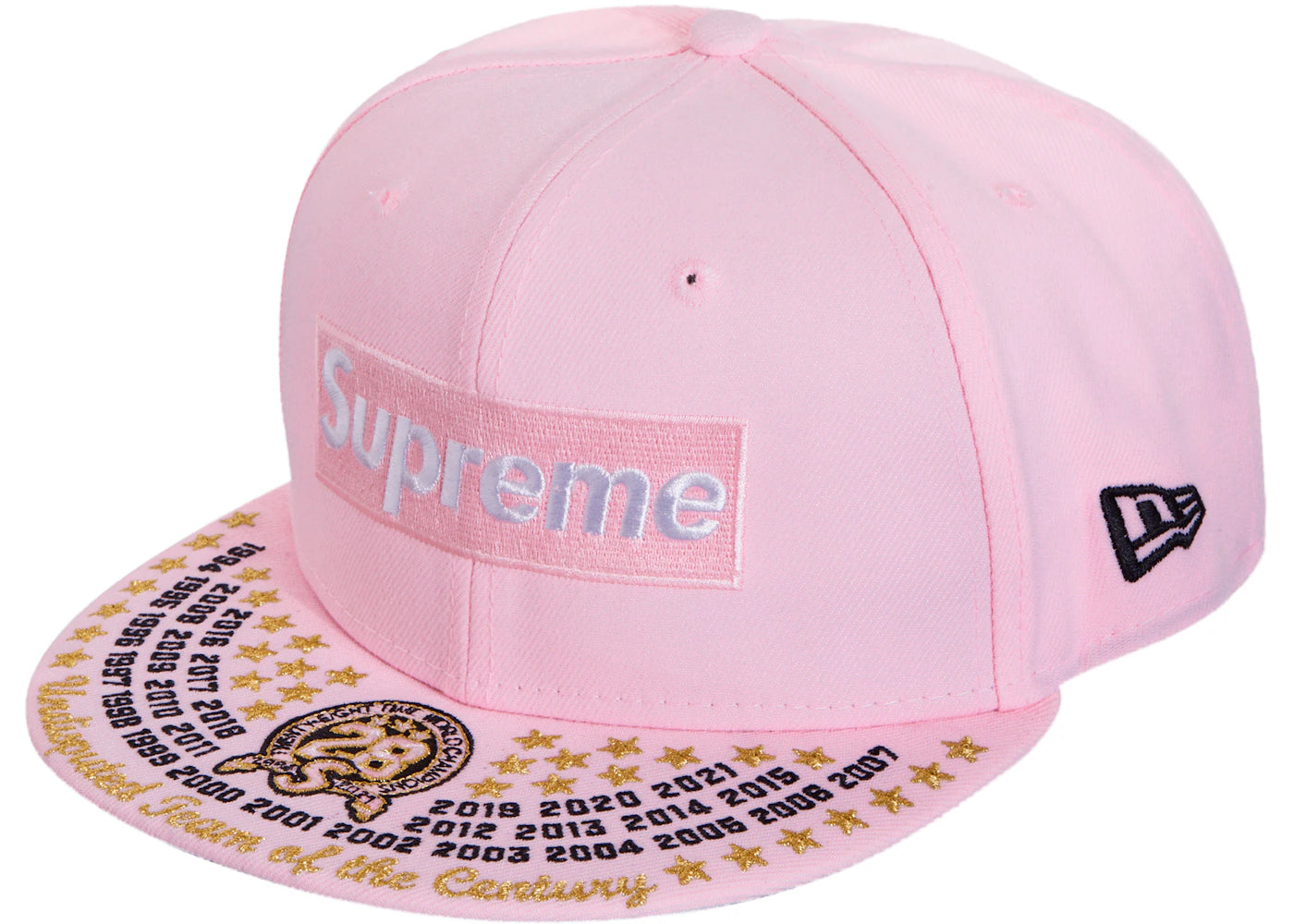 Supreme Undisputed Box Logo New Era Fitted Hat Pink