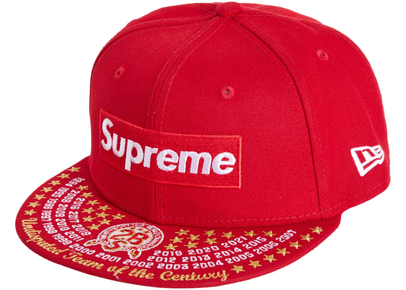 Supreme Undisputed Box Logo New Era Fitted Hat Red