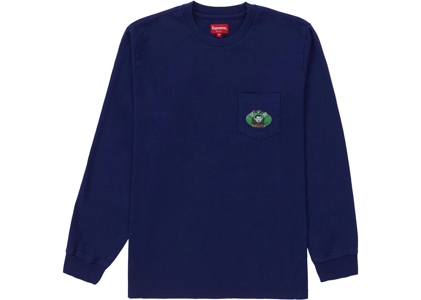 Supreme Vampire Boy L/S Pocket Tee Washed Navy