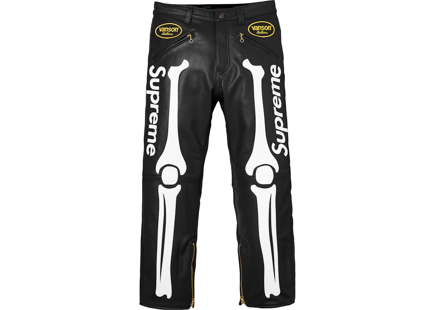Supreme Vanson Leather Bones Pant Black