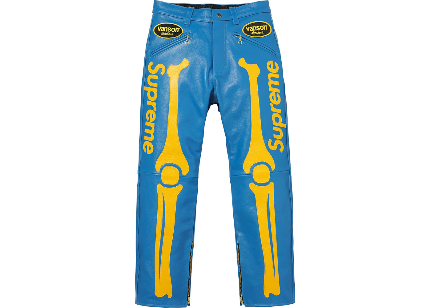 Supreme Vanson Leather Bones Pant Blue