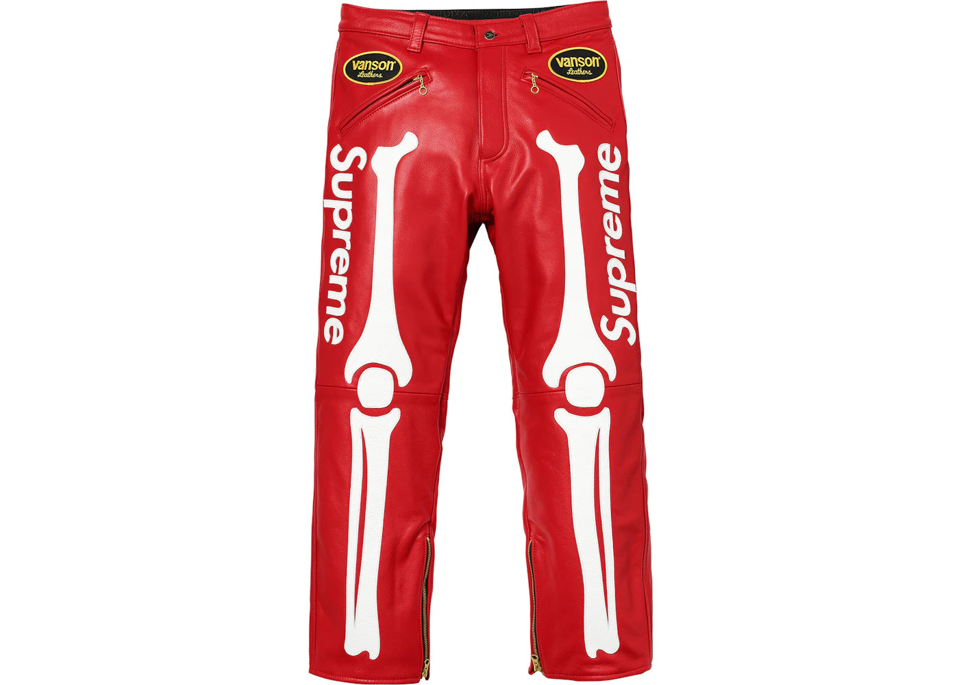 Supreme Vanson Leather Bones Pant Red