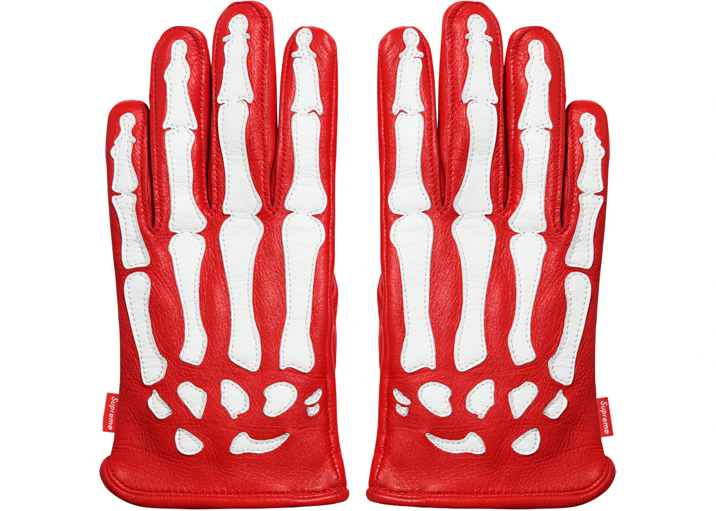 Supreme Vanson Leather X-Ray Gloves Red