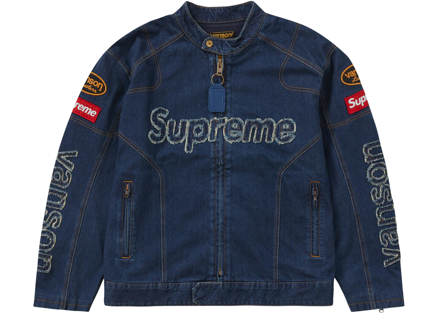 Supreme Vanson Leathers Cordura Denim Jacket Blue