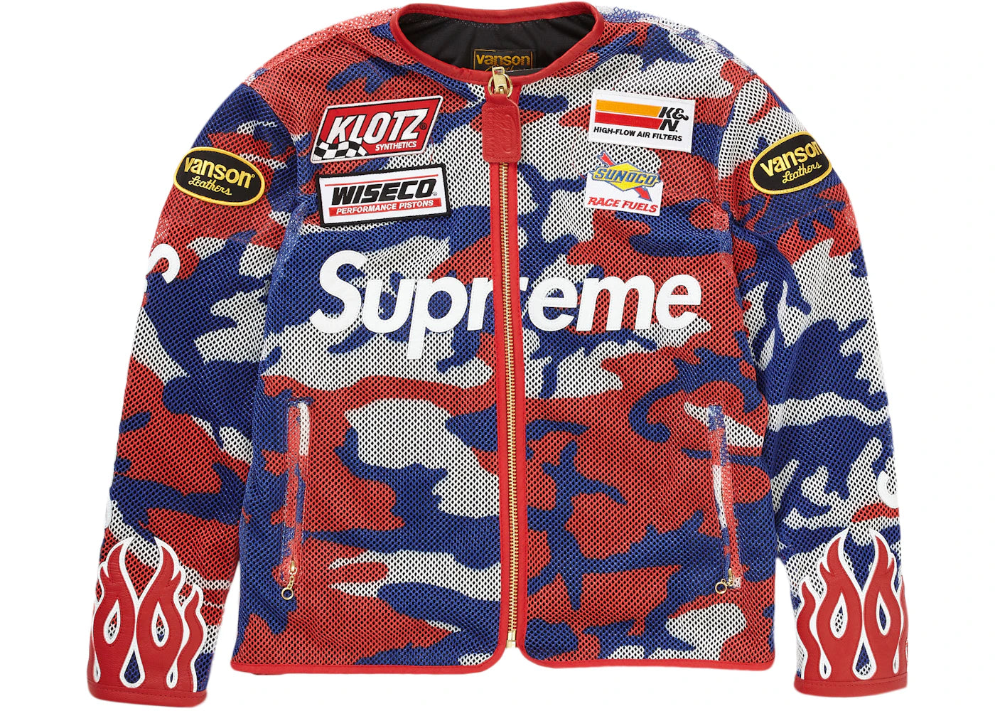 Supreme Vanson Leathers Cordura Mesh Jacket Red Camo