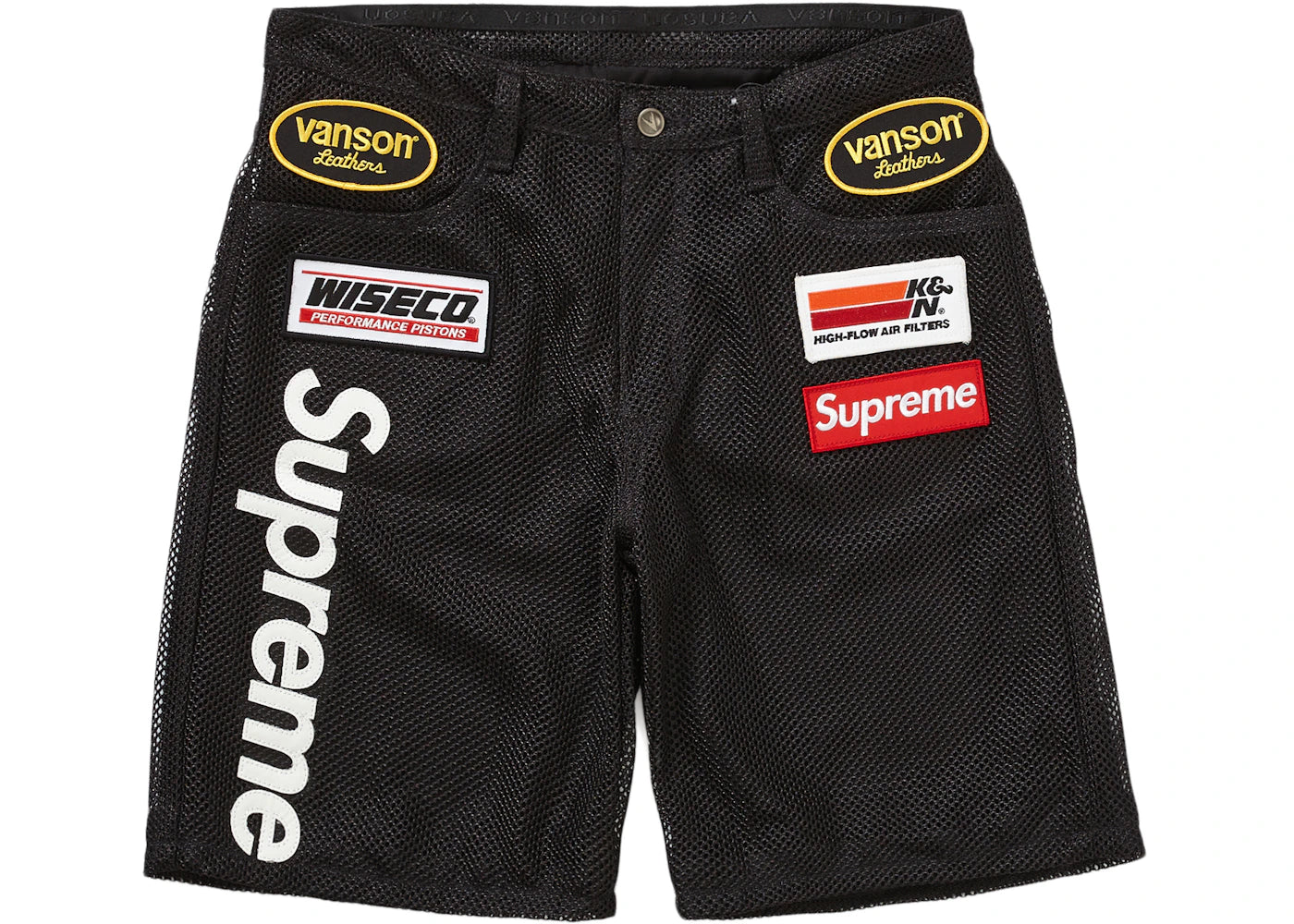 Supreme Vanson Leathers Cordura Mesh Short Black