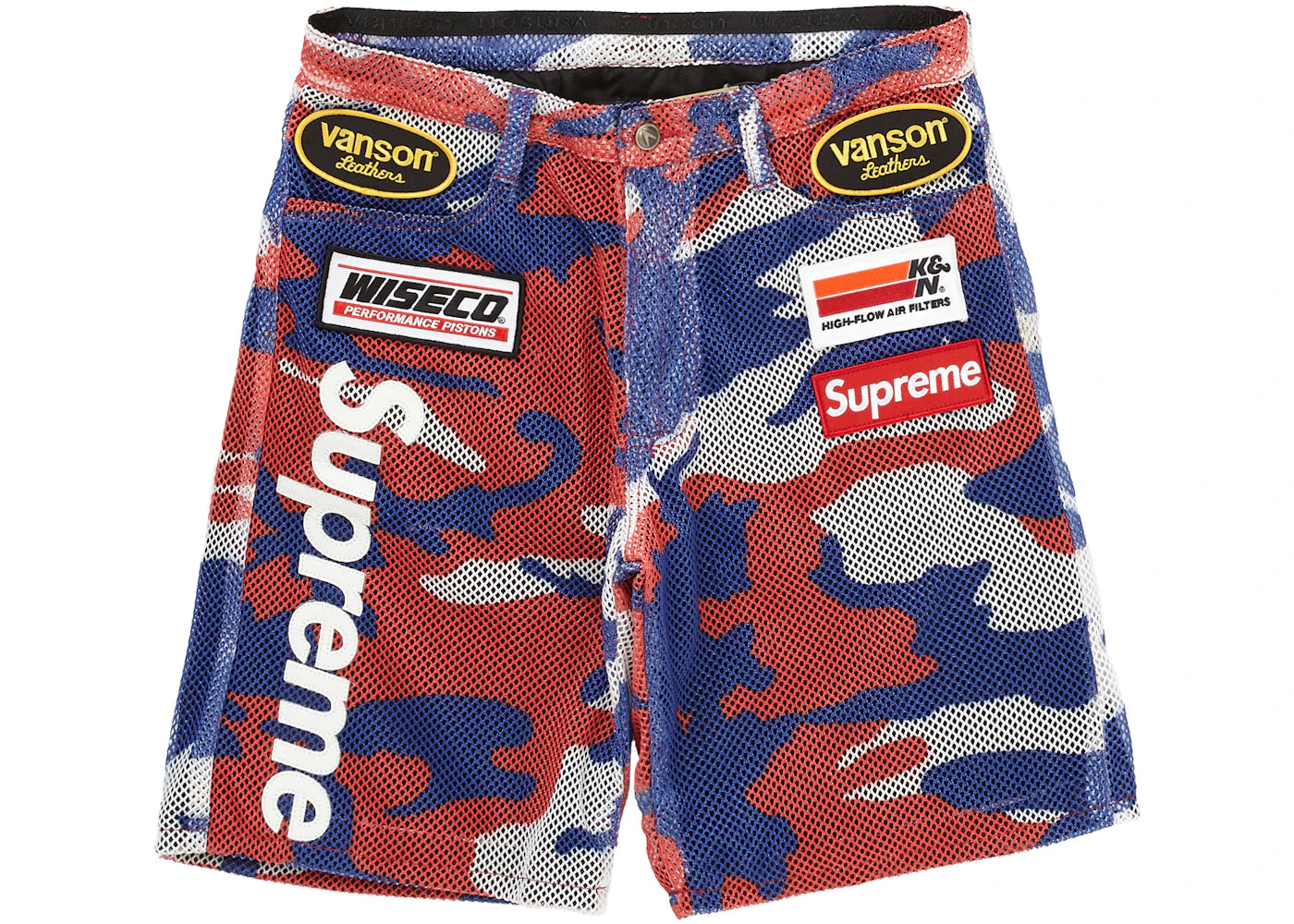 Supreme Vanson Leathers Cordura Mesh Short Red Camo