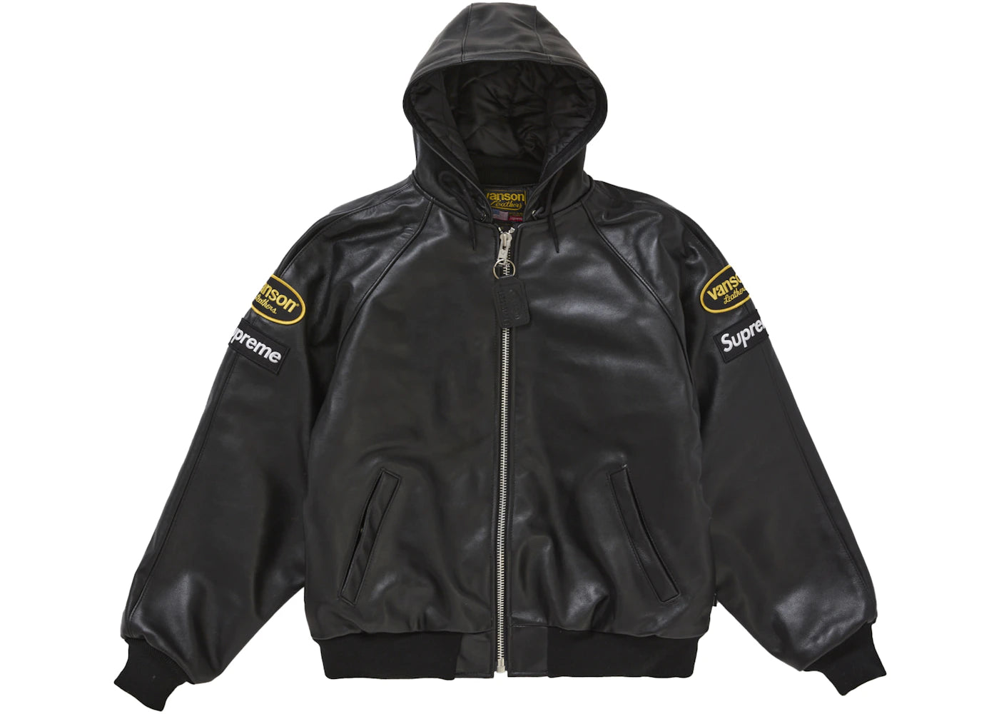 Supreme Vanson Leathers Hooded Work Jacket Black
