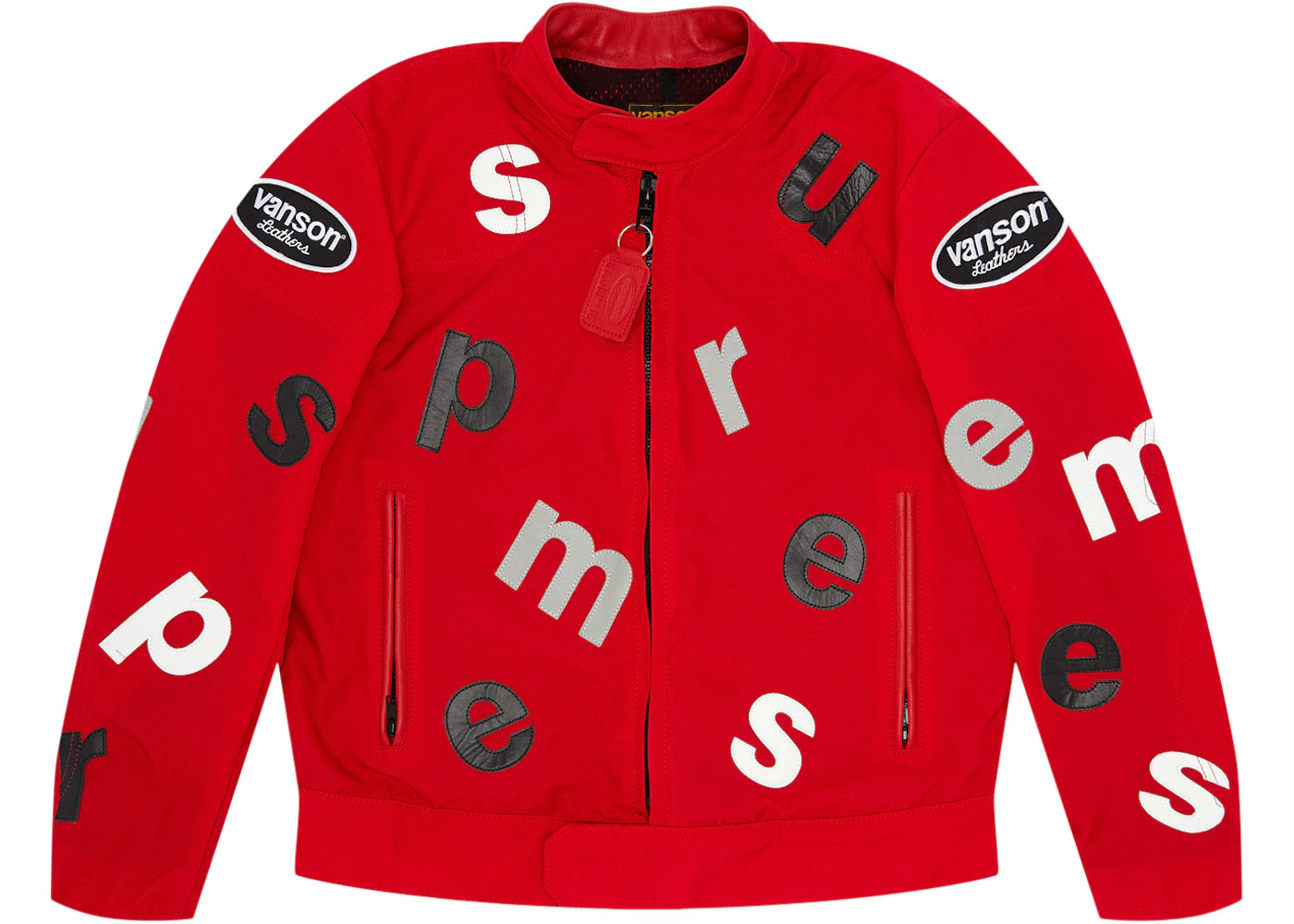 Supreme Vanson Leathers Letters Cordura Jacket Red