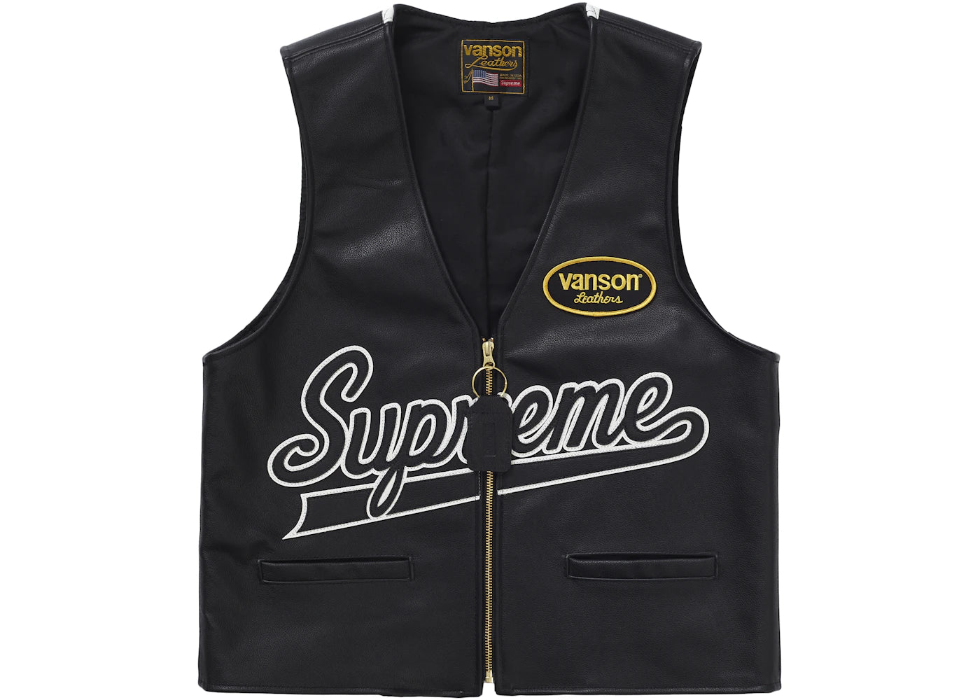 Supreme Vanson Leathers Spider Web Vest Black