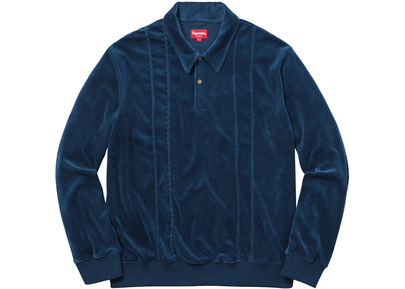 Supreme Velour L/S Polo Dark Teal