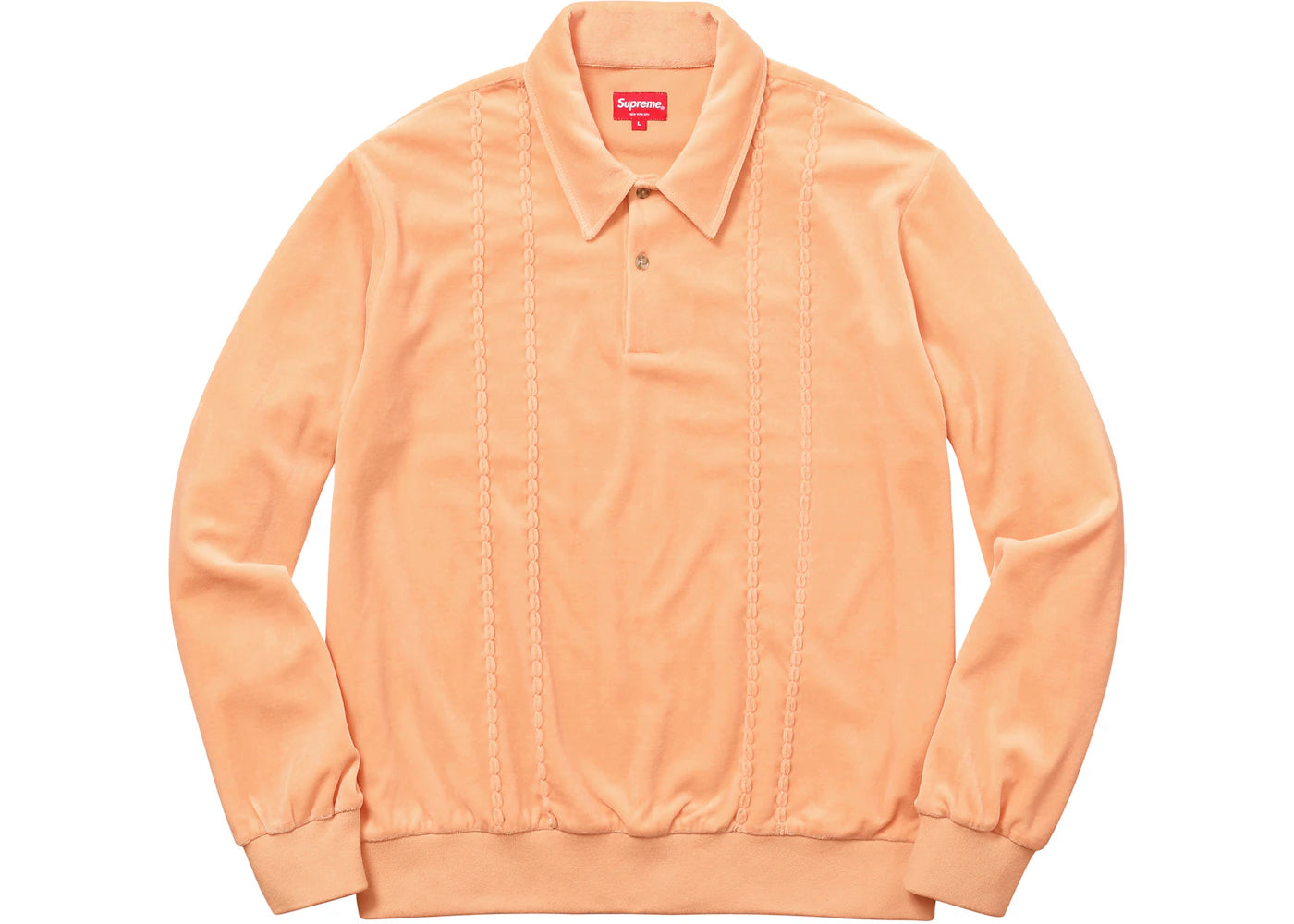 Supreme Velour L/S Polo Peach