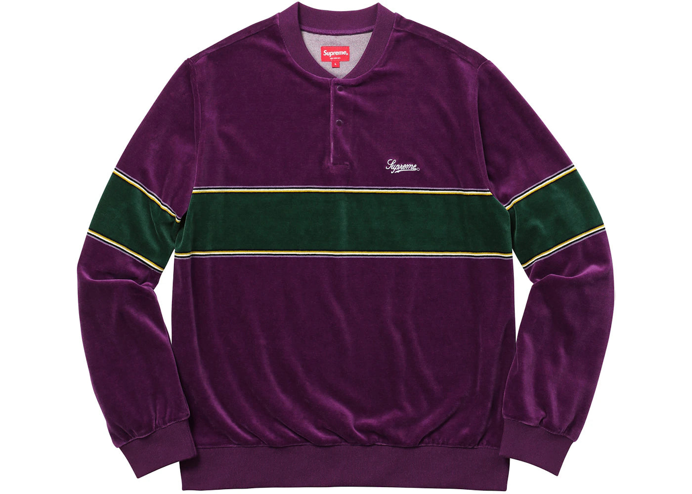 Supreme Velour Snap Henley Purple