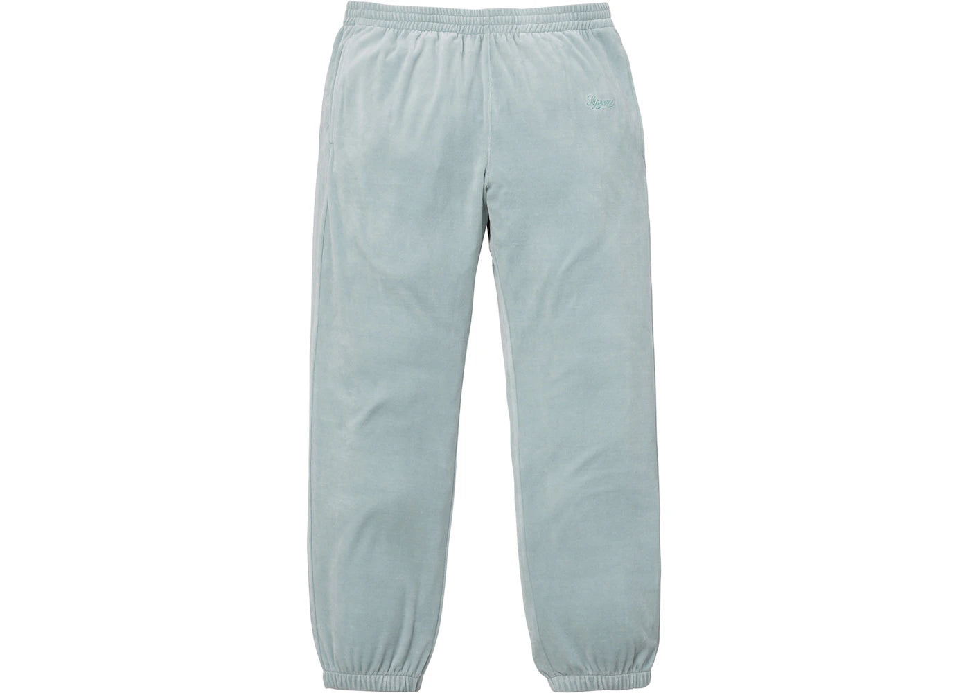 Supreme Velour Warm Up Pant Light Blue