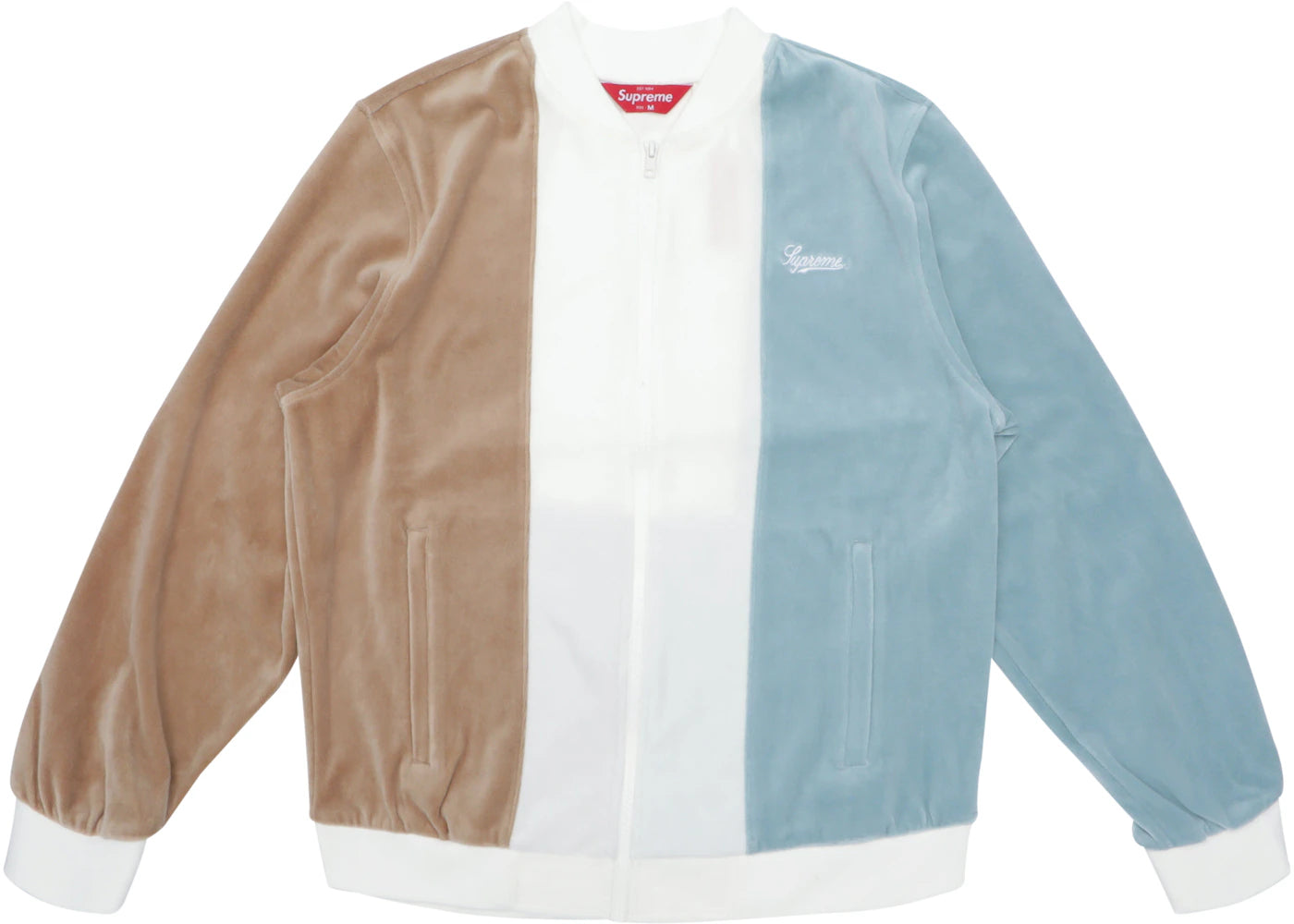 Supreme Velour Zip Up Jacket Tan