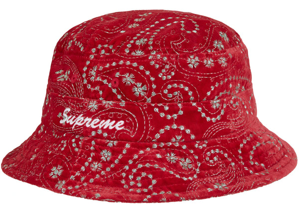 Supreme Velvet Paisley Boonie ペイズリー　M/L Supreme Velvet Paisley Boonie Red – Side Kicks