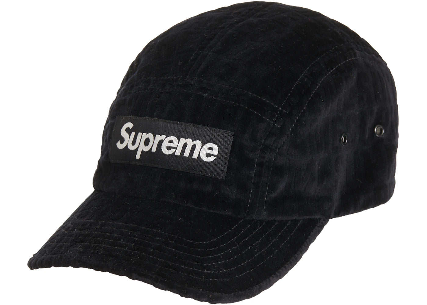 Supreme Velvet Pattern Camp Cap Black