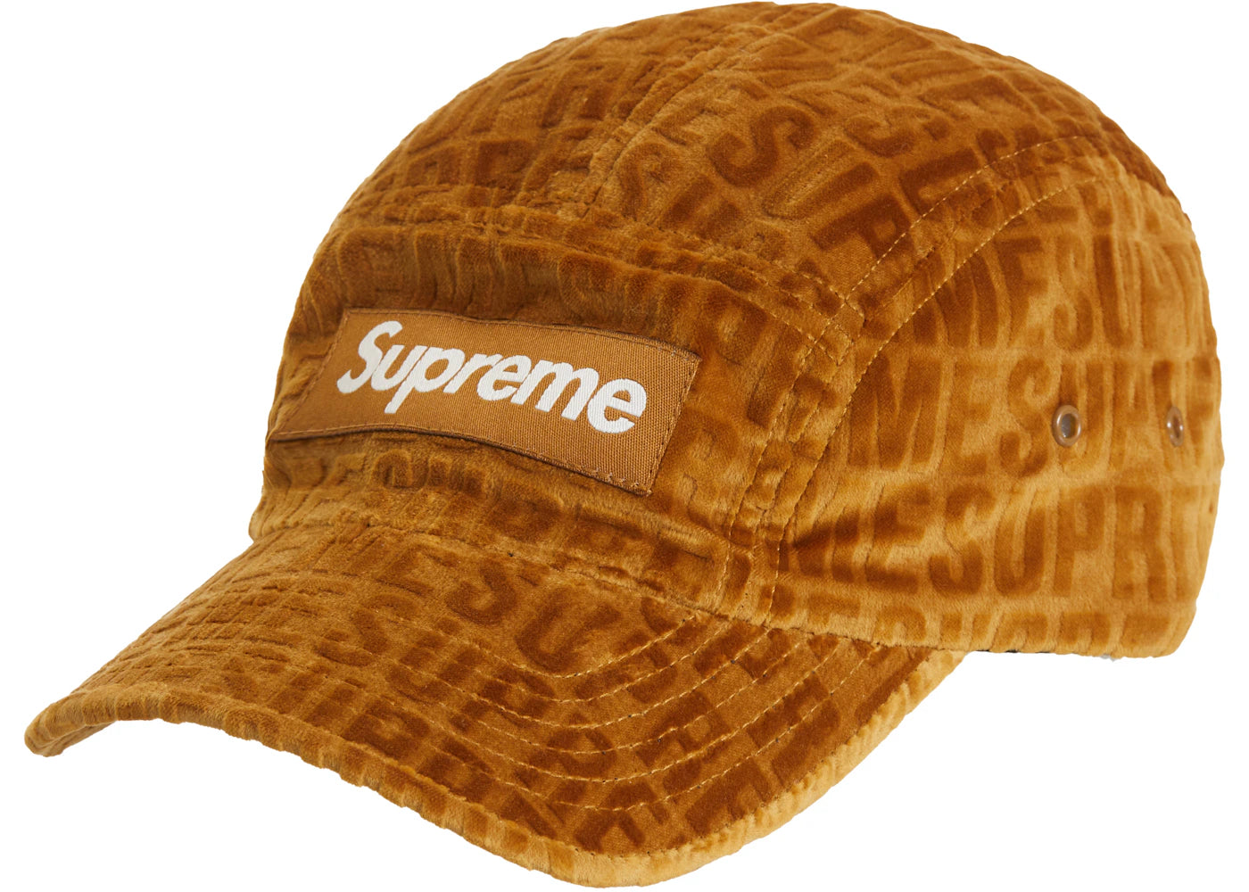 Supreme Velvet Pattern Camp Cap Brown